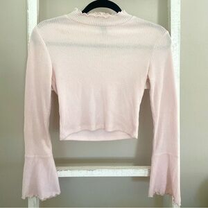 forever 21 light pink cropped mock neck top​​​​
